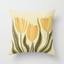 Yellow Yellow Tulips Throw Pillow