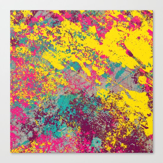 Abstract TexTure Uno - Pink, Purple, Blue And Yellow Canvas Print