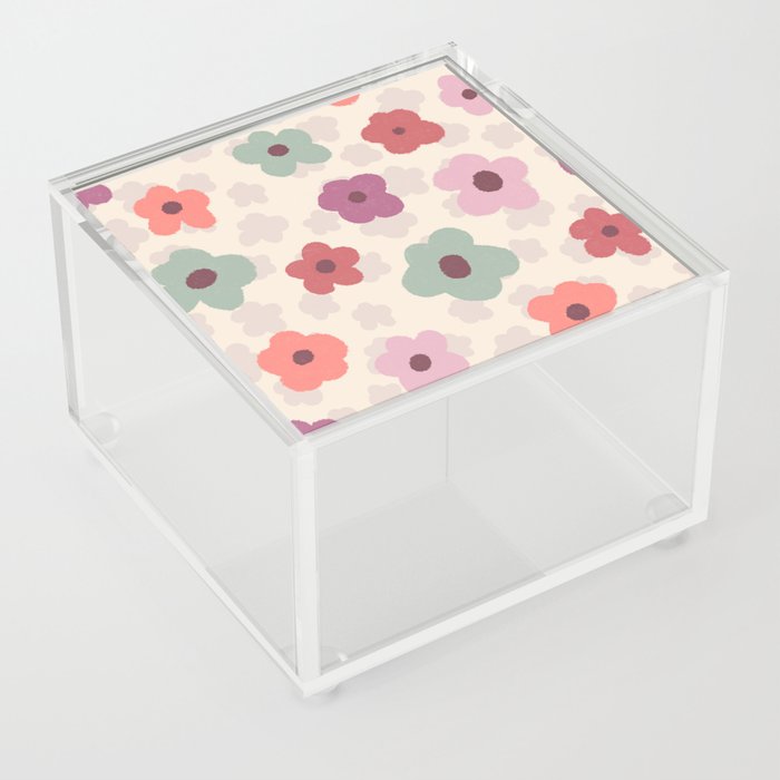 sunny flowers pink-rose-red  Acrylic Box