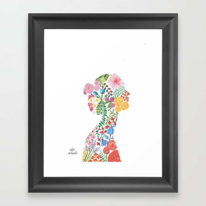 Floral Silhouette Framed Art Print