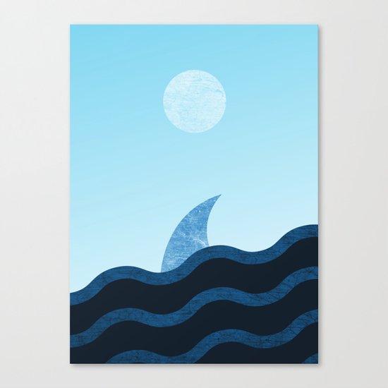 Morning Shark in Sea Waves Canvas Print
