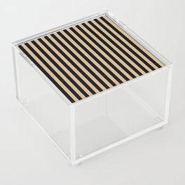 Tan Brown and Black Vertical Stripes Acrylic Box