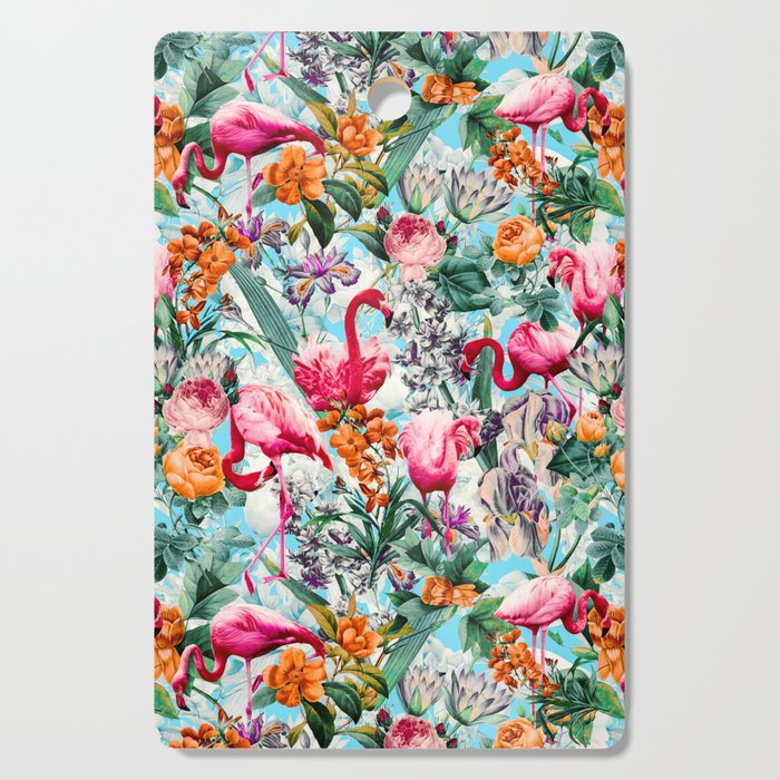 Floral and Flamingo VII pattern Cutting Board