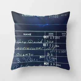 Library Card 23322 Negative Throw Pillow