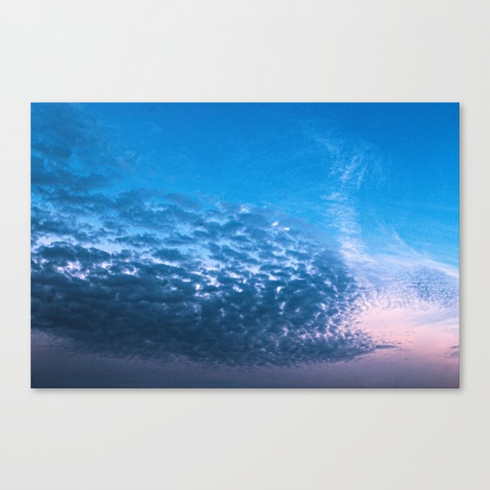 Blue and Pink Clouds Cloudscape Skyscape  Canvas Print