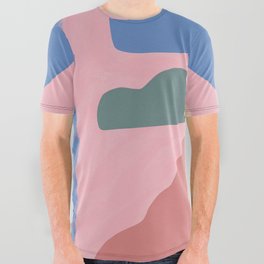 Pink pastel cut out stacked All Over Graphic Tee