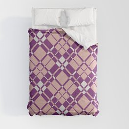 Purple pink gingham checked Comforter