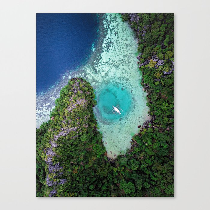 Green Lagoon Coron, The Philippines | Aerial Canvas Print