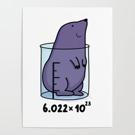 Chemistry Mole Cute Science Pun Poster