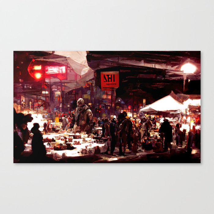 Post-Apocalyptic street market Canvas Print