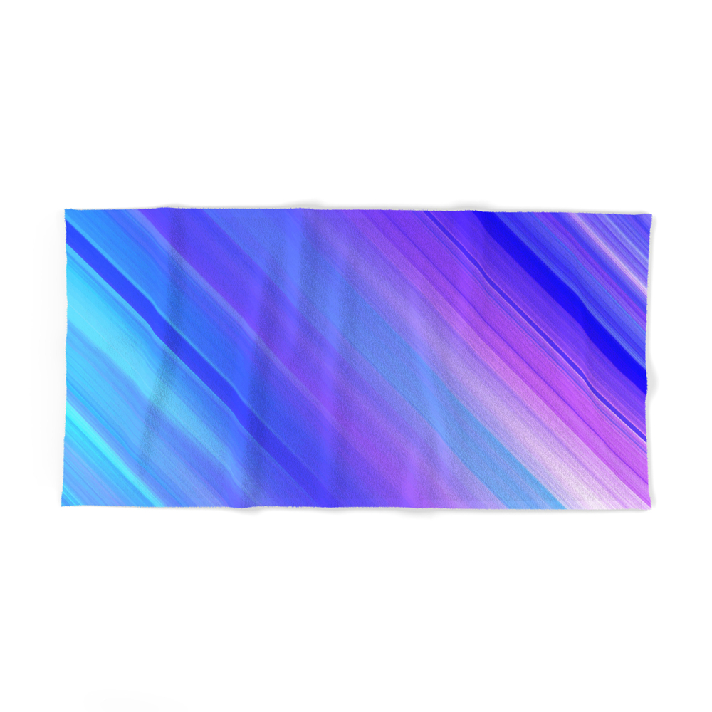Abstract Watercolor Colorful Lines Painting Bath Towel by kars54