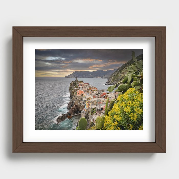 Cinque Terre coastal village Recessed Framed Print
