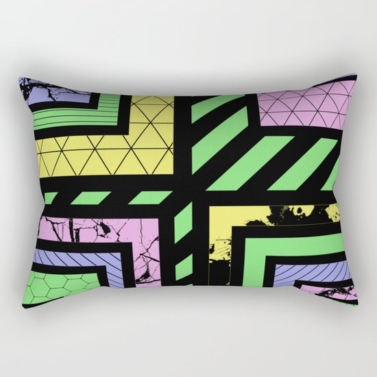 Pastel Corners (Abstract, geometric, textured designs) Rectangular Pillow