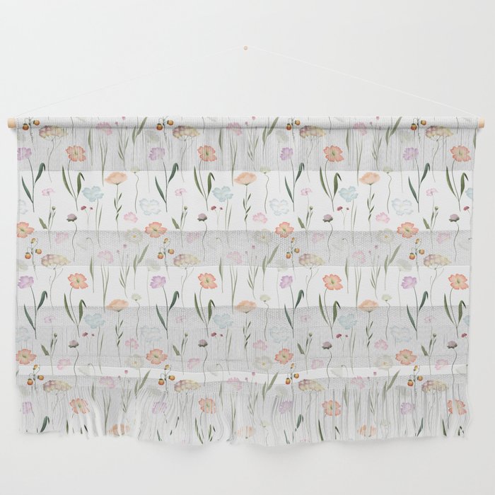 Pretty Wildflowers Floral Pattern Wall Hanging