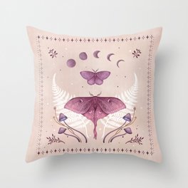 Luna and Emerald - Vintage Pink Throw Pillow