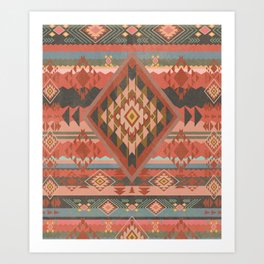 Boho Graphic Moroccan Oriental Modern Pattern Art Design - 2 Art Print