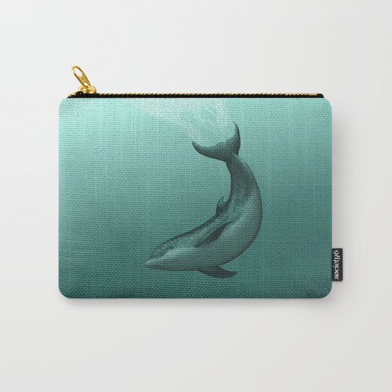 "Siren of the Lagoon" by Amber Marine ~ Indian River Lagoon Bottlenose Dolphin Art, (c) 2015 Carry-All Pouch