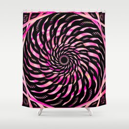 Black and Pink Twirl Shower Curtain