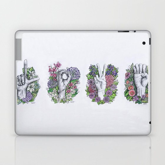 LOVE- ASL alphabet art Laptop & iPad Skin
