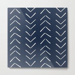 Boho Big Arrows in Navy Metal Print | Curated, Pattern, Abstract, Geometric, Blue, Watercolor, Indigo, Graphicdesign, Print, Dye 