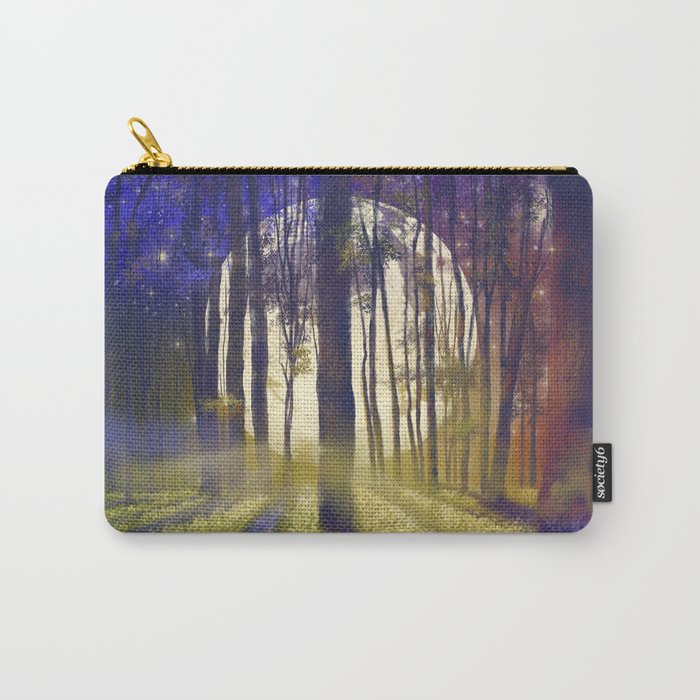 moonlight forest landscape Carry-All Pouch