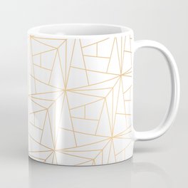 Geometric Gold Pattern With Gold Shimmer On White Coffee Mug