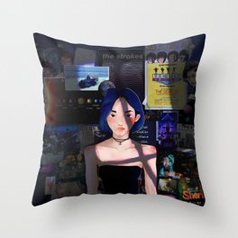 She is doing that blue-ing thing again Throw Pillow