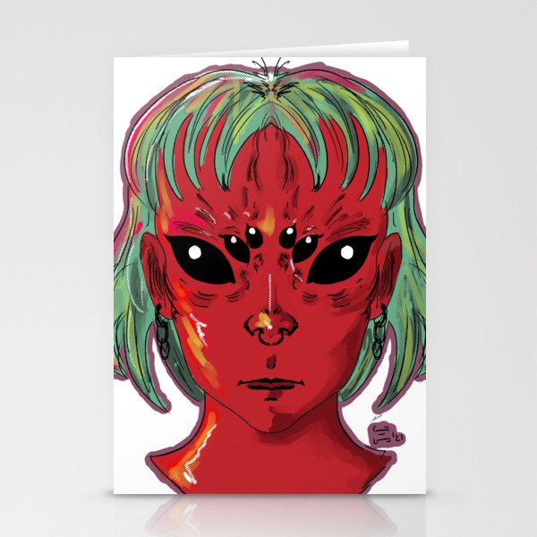 Alien Girl Stationery Cards