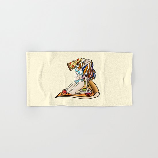 Pizza Girl Hand & Bath Towel
