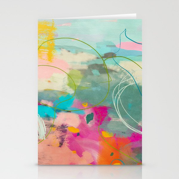 mixed abstract brush color study art 1 Stationery Cards by