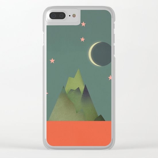 Mountains Under the Stars Clear iPhone Case