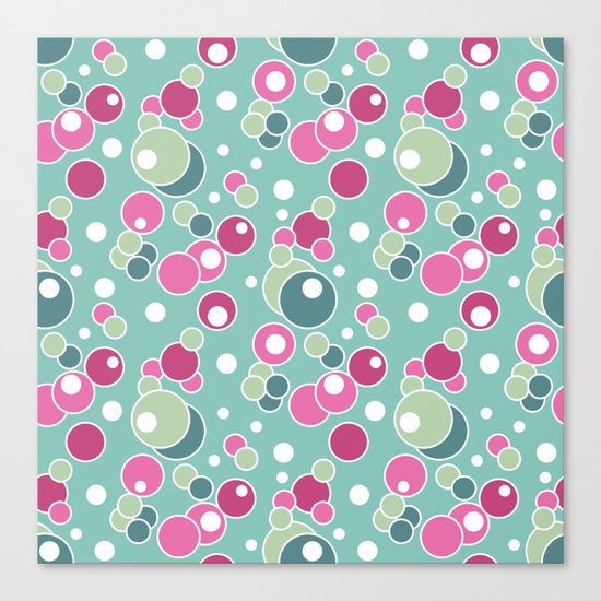 Retro. Multi-colored polka dots . Canvas Print