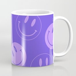 Large Very Peri Retro Smiley Face - Purple Pastel Aesthetic Mug