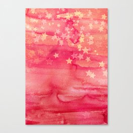 Ink & Stars in Melon & Peach Canvas Print