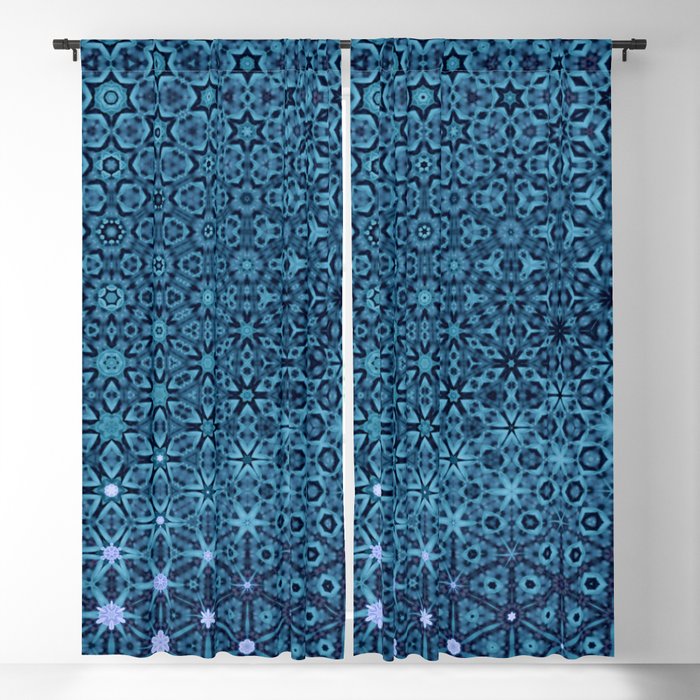 Blue spotted frog cottage core hand drawing Blackout Curtain