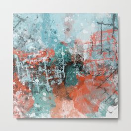 Abstract in Bright Orange and Turquoise Blue Metal Print | Painting, Orange, Blue, Wild, Beautiful, Splatter, Uniqueabstract, Fluid, Emotions, Uniqueart 