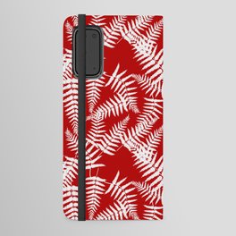 Red And White Fern Leaf Pattern Android Wallet Case