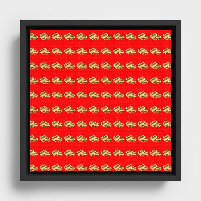 Gold Red Heart Trendy Magical Collection Framed Canvas