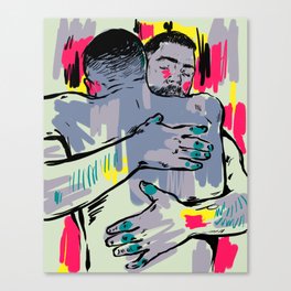 Hold me! Two Men Hugging Canvas Print