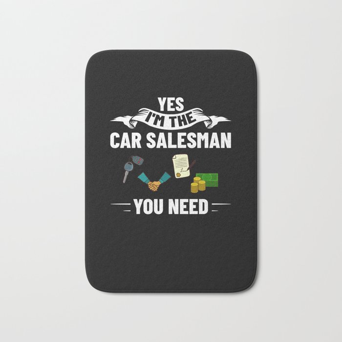 Used Car Salesman Auto Seller Dealership Bath Mat