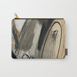 Drift [5]: a neutral abstract mixed media piece in black, white, gray, brown Carry-All Pouch | Pillow, Tapestry, Phone, Leggings, Towel, Fineart, Bathroom, Mug, Bedroom, Sham 