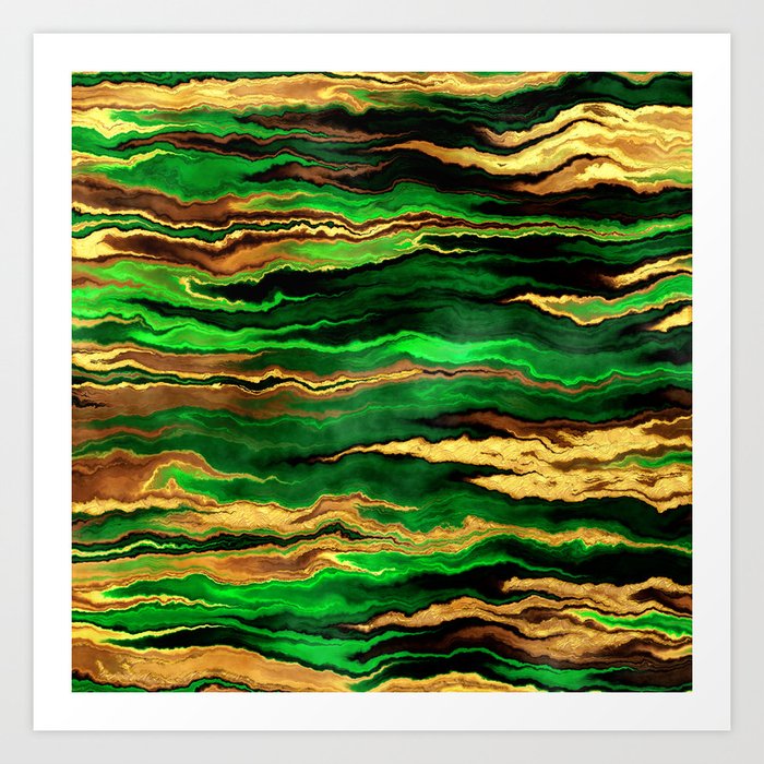 Gold & Emerald Art Print