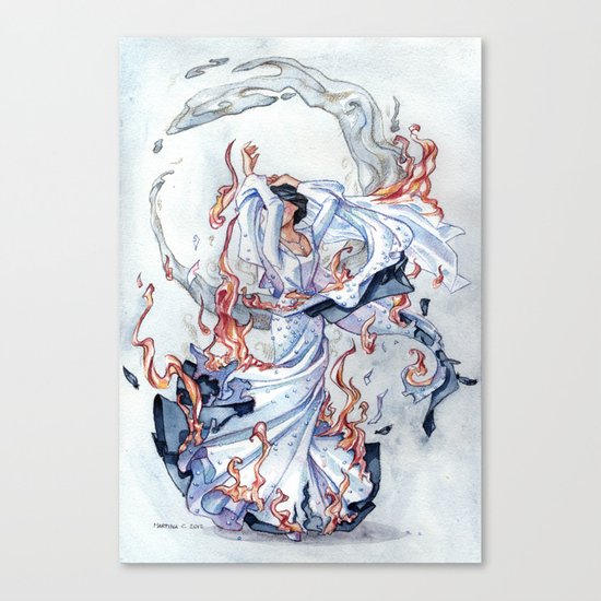 The Bride on fire Canvas Print