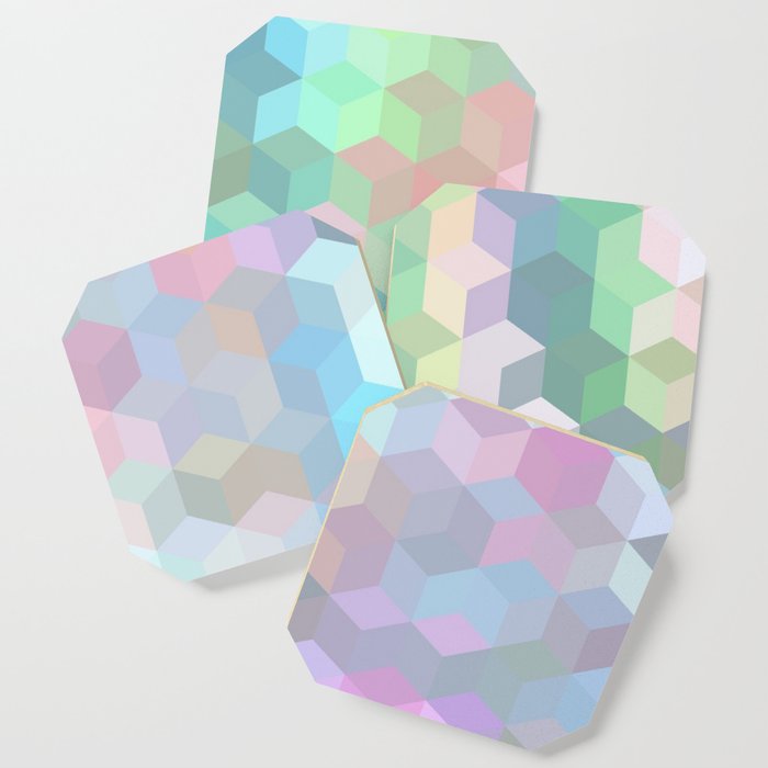 Hexagon Cube Tiles 187 Coaster