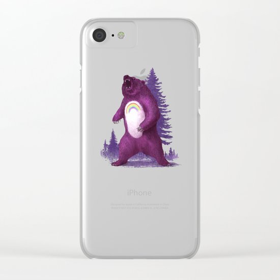 Scare Bear Clear iPhone Case