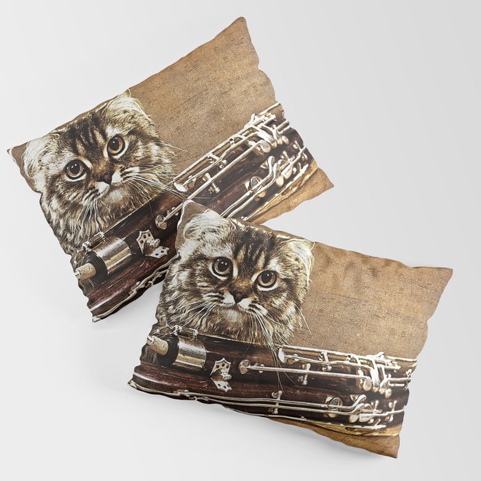 Music was my first love - cat and bassoon Pillow Sham