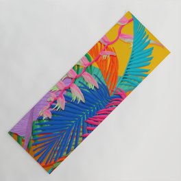 Flamingo Plant and Palm Fronds Yoga Mat