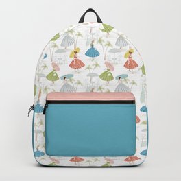 Women With Parasols Mid Century Summer Backpack