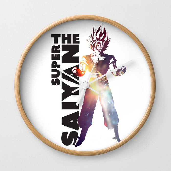 Super Saiyan Goku Art Decal Wall Clock By Gekidesign