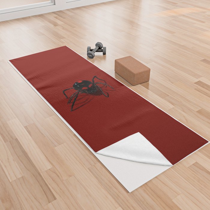 Black Widow Spider Yoga Towel